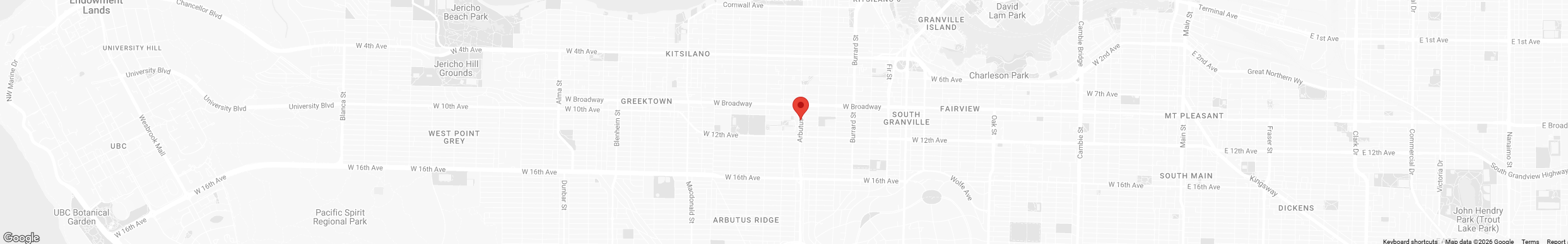 RUSH Salon location map - 2652 Arbutus Street, Vancouver